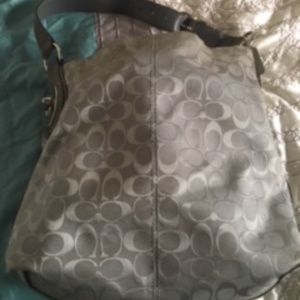 Authentic Coach Signature Monogram/Leather Purse